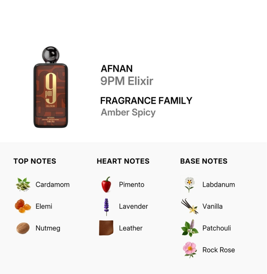 9pm Elixir 100ml by Afnan